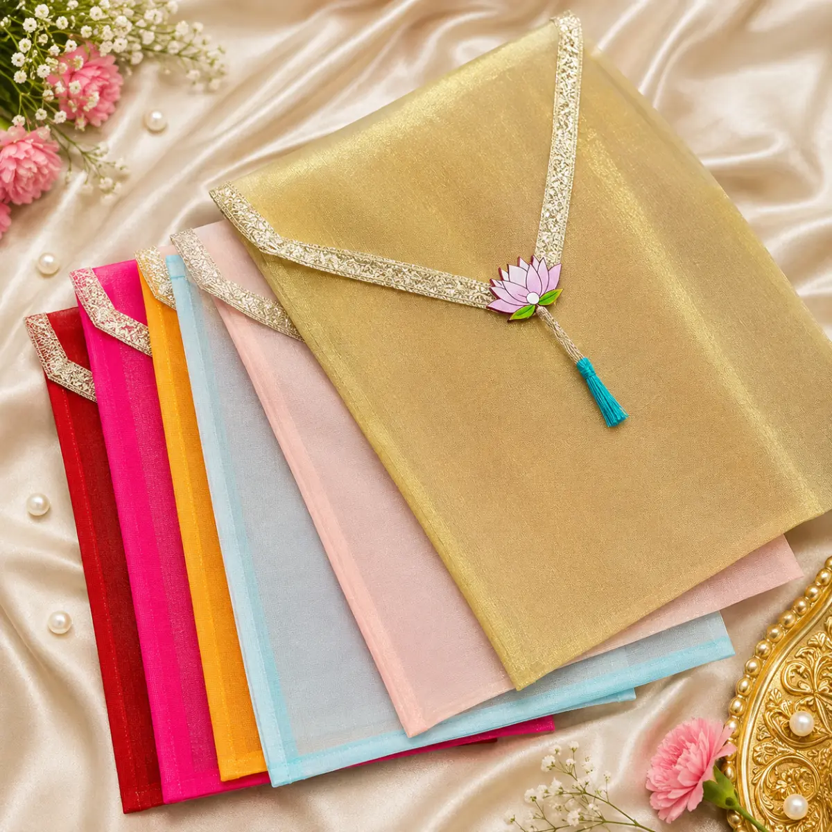 Saree Cover – Elegant Designer Saree Storage Cover | 14 × 17 Inch