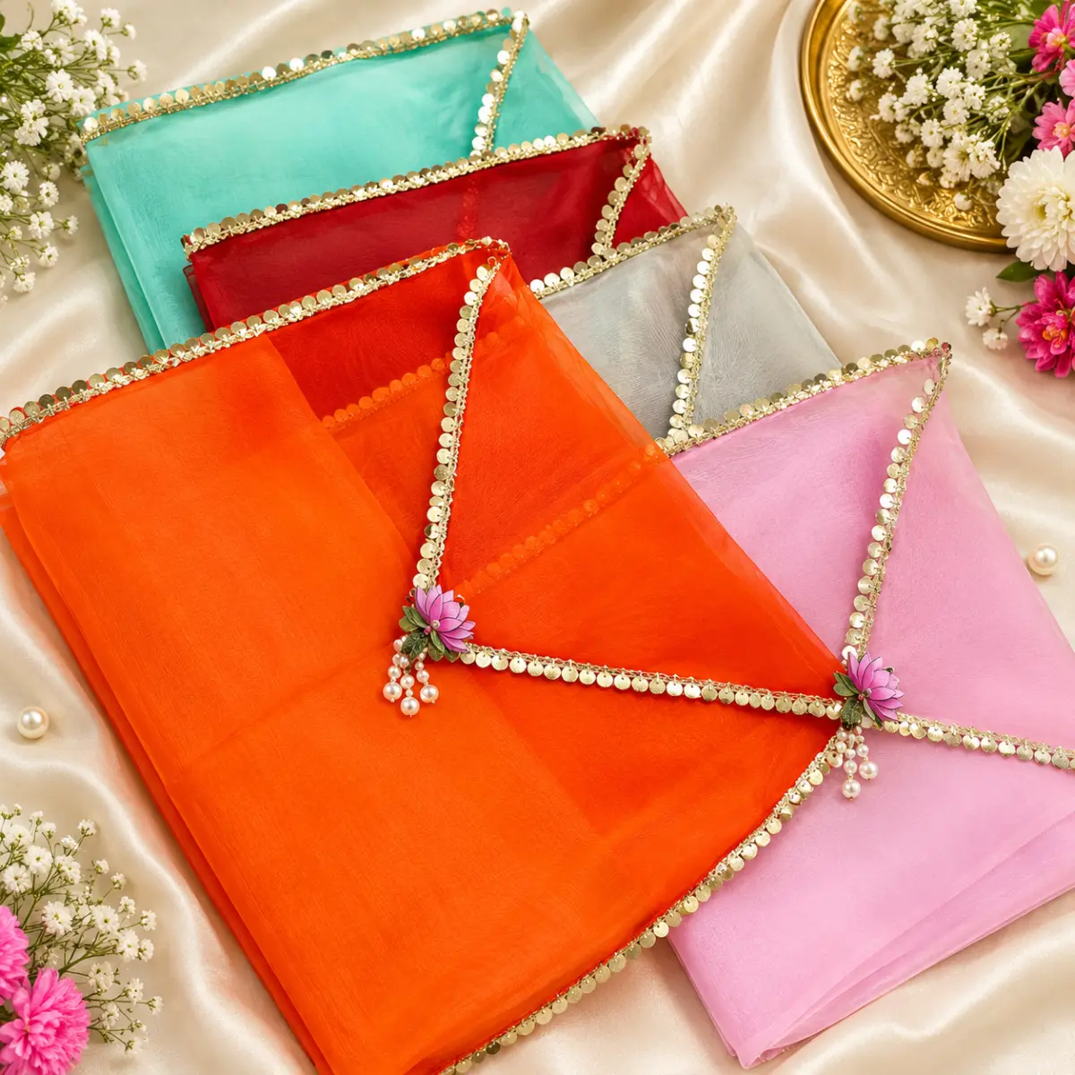 Saree Covers – Premium Decorative Saree Storage Covers | 14 × 17 Inch
