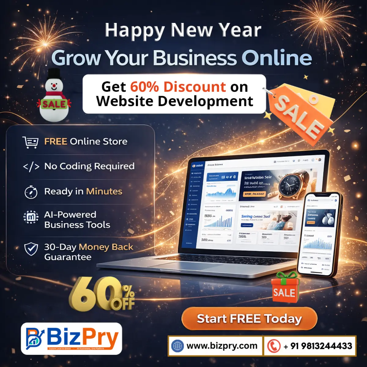 Offline to Online: Start Your 2026 Business Growth with BizPry’s 60% OFF Website Deal